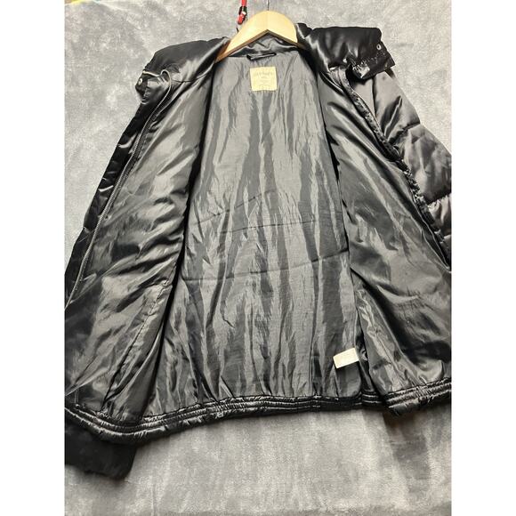 Old Navy Puffer Coat Woman’s Sz L Tall Black Gloss Quilted Outdoor Made In 2011 - Picture 8 of 13